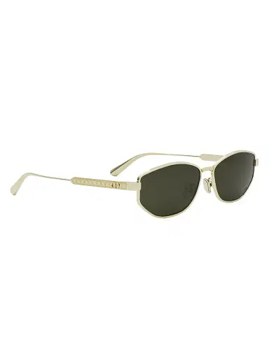 Dior Women's Cannage B1U 57MM Oval Sunglasses - Dark Green Gold | Thumbnail 8