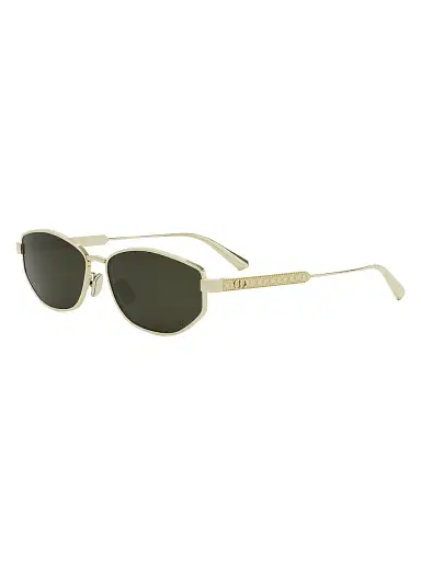 Dior Women's Cannage B1U 57MM Oval Sunglasses - Dark Green Gold | Thumbnail 1