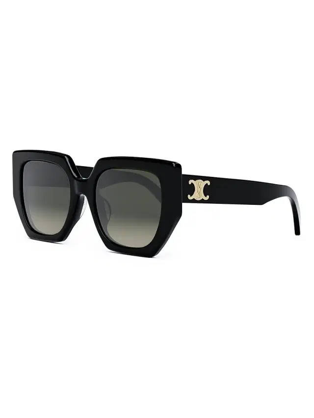 CELINE Women's Triomphe 55MM Butterfly Sunglasses - Shiny Black