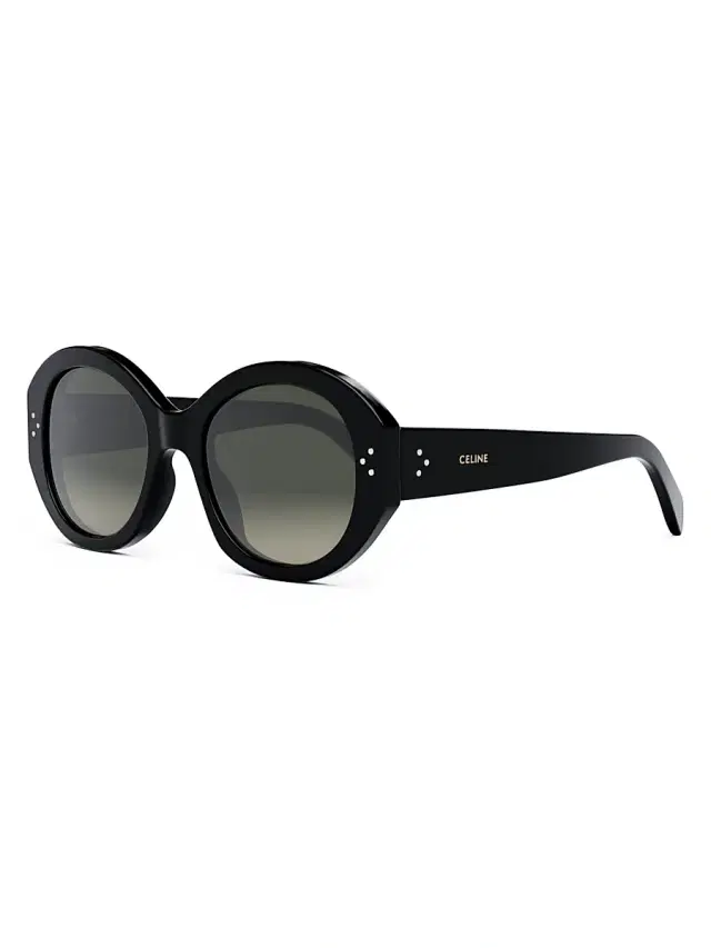 CELINE Women's Bold 3 Dots 53MM Round Sunglasses - Shiny Black