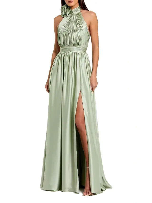 Mac Duggal Women's Chiffon Halter Gown - Sage