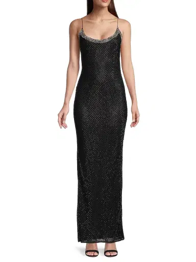 Mac Duggal Women's Beaded Column Gown - Black | Thumbnail 2