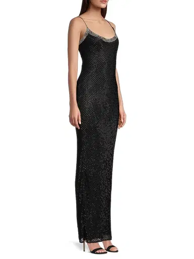 Mac Duggal Women's Beaded Column Gown - Black | Thumbnail 4