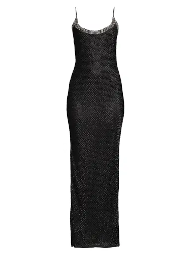 Mac Duggal Women's Beaded Column Gown - Black | Thumbnail 1