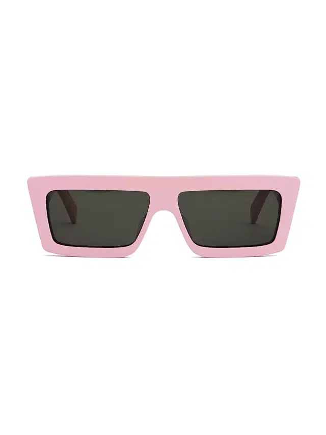 Women's Monochrome 57MM Rectangle Sunglasses - Shiny Pink Women's Monochrome 57MM Rectangle Sunglasses - Shiny Pink