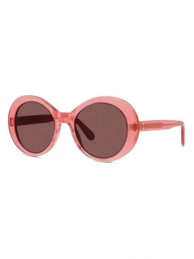 Women's Falabella Pins 54MM Round Sunglasses - Transparent Coral Bordeaux