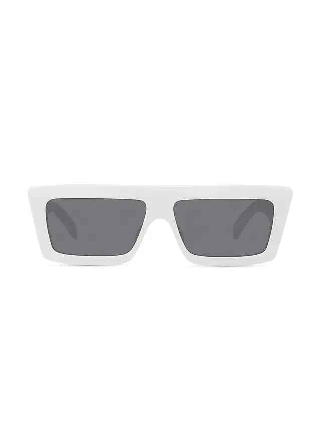 Women's 57MM Rectangular Sunglasses - White