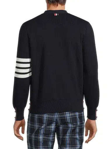 Thom Browne Men's Milano 4-Bar Cotton Cardigan - Navy - Size Large | Thumbnail 5 Thom Browne Men's Milano 4-Bar Cotton Cardigan - Navy - Size Large | Thumbnail 5
