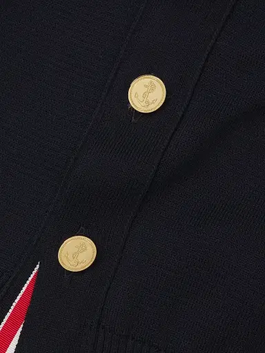 Thom Browne Men's Milano 4-Bar Cotton Cardigan - Navy - Size Large | Thumbnail 6 Thom Browne Men's Milano 4-Bar Cotton Cardigan - Navy - Size Large | Thumbnail 6