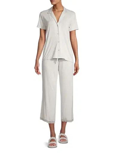 Natori Women's Feathers Essentials Pajama Set - Pebble - Size XL | Thumbnail 2 Natori Women's Feathers Essentials Pajama Set - Pebble - Size XL | Thumbnail 2