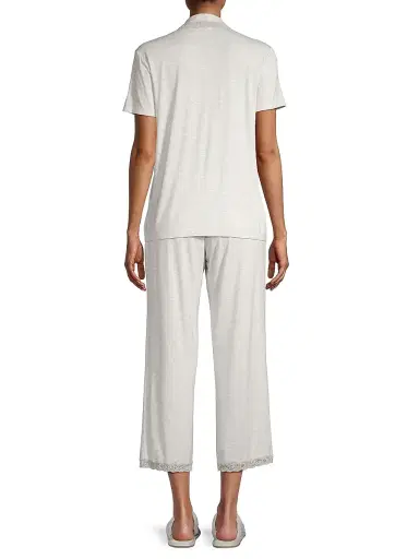 Natori Women's Feathers Essentials Pajama Set - Pebble - Size XL | Thumbnail 5 Natori Women's Feathers Essentials Pajama Set - Pebble - Size XL | Thumbnail 5