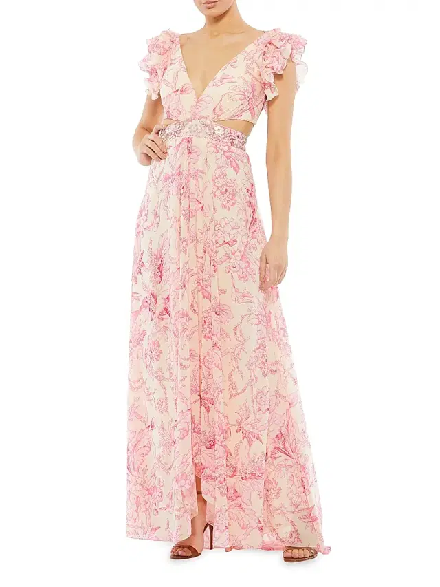 Mac Duggal Women's Floral Gown - Pink Multi