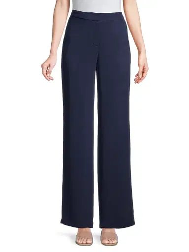 Natori Women's Stretch Crepe Wide-Leg Trousers - Midnight - Size 10 | Thumbnail 3 Natori Women's Stretch Crepe Wide-Leg Trousers - Midnight - Size 10 | Thumbnail 3