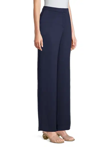 Natori Women's Stretch Crepe Wide-Leg Trousers - Midnight - Size 10 | Thumbnail 4 Natori Women's Stretch Crepe Wide-Leg Trousers - Midnight - Size 10 | Thumbnail 4