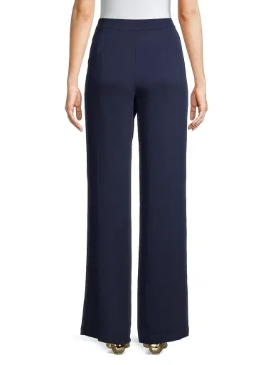 Natori Women's Stretch Crepe Wide-Leg Trousers - Midnight - Size 10 | Thumbnail 5 Natori Women's Stretch Crepe Wide-Leg Trousers - Midnight - Size 10 | Thumbnail 5