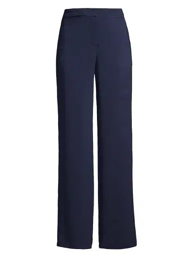 Natori Women's Stretch Crepe Wide-Leg Trousers - Midnight - Size 10 | Thumbnail 1 Natori Women's Stretch Crepe Wide-Leg Trousers - Midnight - Size 10 | Thumbnail 1