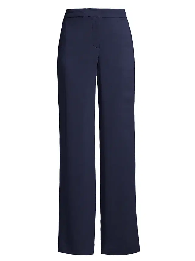 Natori Women's Stretch Crepe Wide-Leg Trousers - Midnight
