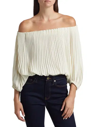 A.L.C. Women's Sienna Pleated Off-The-Shoulder Blouse | Thumbnail 3 A.L.C. Women's Sienna Pleated Off-The-Shoulder Blouse | Thumbnail 3