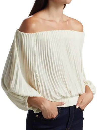 A.L.C. Women's Sienna Pleated Off-The-Shoulder Blouse | Thumbnail 6 A.L.C. Women's Sienna Pleated Off-The-Shoulder Blouse | Thumbnail 6