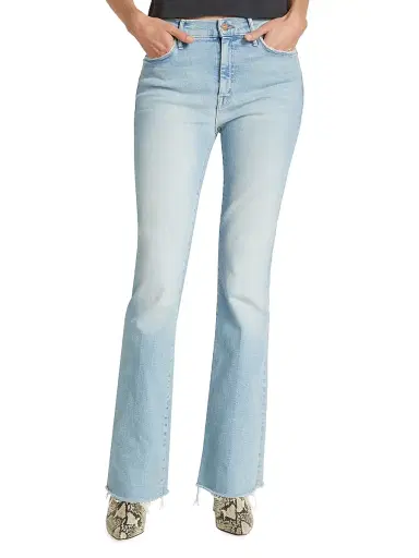Mother Women's Weekender Fray Mid-Rise Flared Jeans - California Cruiser | Thumbnail 3