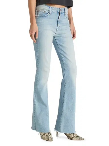 Mother Women's Weekender Fray Mid-Rise Flared Jeans - California Cruiser | Thumbnail 4