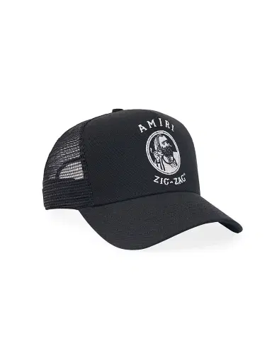 AMIRI Men's MA Logo Trucker Hat - Black White | Thumbnail 1