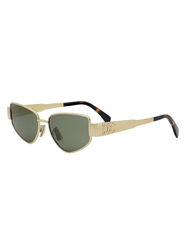 CELINE Women's Triomphe 55MM Cat-Eye Sunglasses - Green Gold