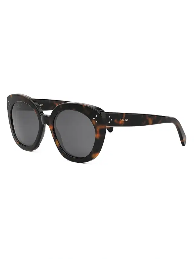 CELINE Women's Three Dots 56MM Butterfly Sunglasses - Dark Grey Havana