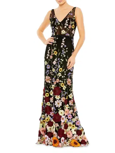 Mac Duggal Women's Mac Floral-Embroidered Tulle Gown | Thumbnail 1