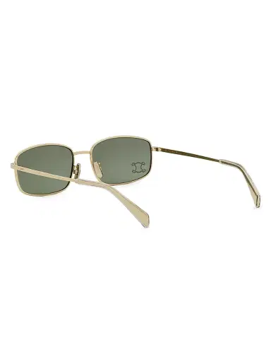 CELINE Women's Triomphe 60MM Rectangular Sunglasses - Gold Crystal Green | Thumbnail 4 CELINE Women's Triomphe 60MM Rectangular Sunglasses - Gold Crystal Green | Thumbnail 4