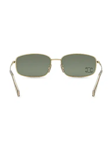 CELINE Women's Triomphe 60MM Rectangular Sunglasses - Gold Crystal Green | Thumbnail 5 CELINE Women's Triomphe 60MM Rectangular Sunglasses - Gold Crystal Green | Thumbnail 5