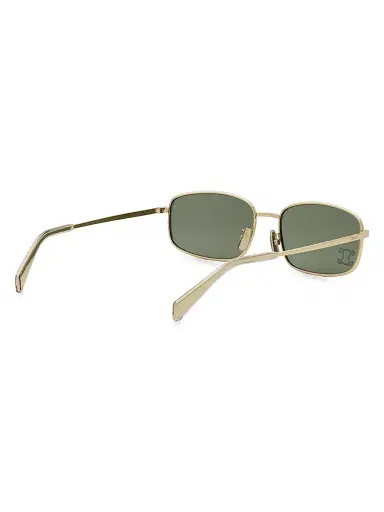 CELINE Women's Triomphe 60MM Rectangular Sunglasses - Gold Crystal Green | Thumbnail 6 CELINE Women's Triomphe 60MM Rectangular Sunglasses - Gold Crystal Green | Thumbnail 6