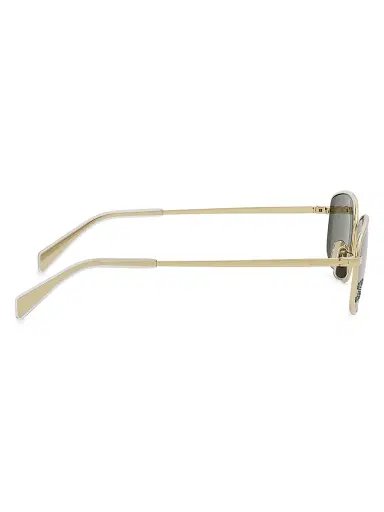 CELINE Women's Triomphe 60MM Rectangular Sunglasses - Gold Crystal Green | Thumbnail 7 CELINE Women's Triomphe 60MM Rectangular Sunglasses - Gold Crystal Green | Thumbnail 7
