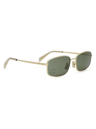 CELINE Women's Triomphe 60MM Rectangular Sunglasses - Gold Crystal Green | Thumbnail 8 CELINE Women's Triomphe 60MM Rectangular Sunglasses - Gold Crystal Green | Thumbnail 8