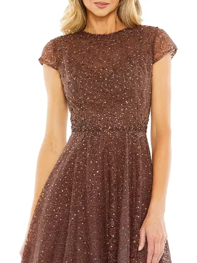 Mac Duggal Women's A-Line Midi-Dress - Chocolate - Size 16 | Thumbnail 3
