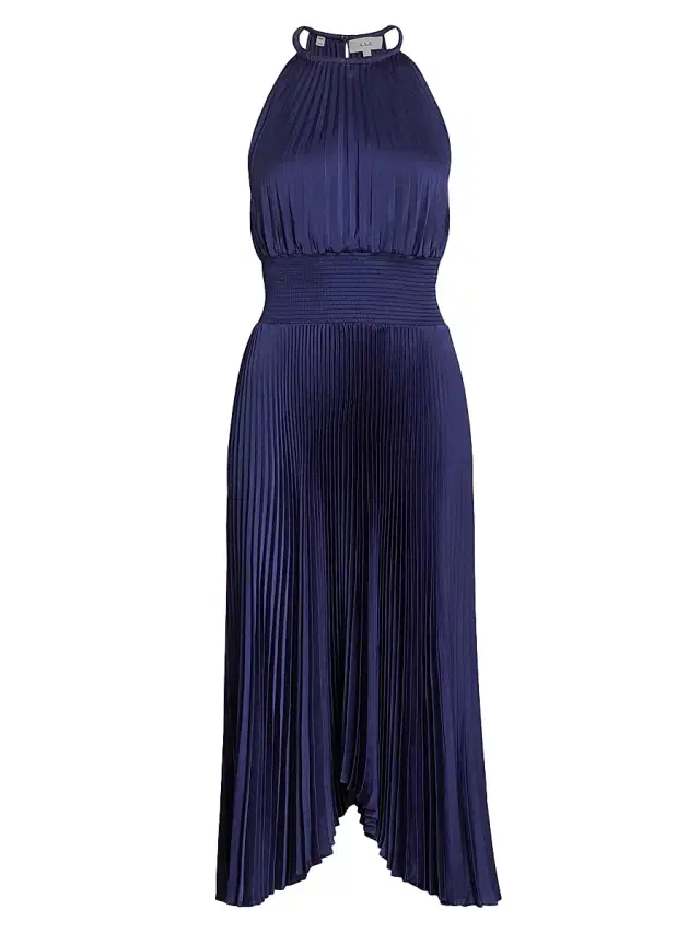 A.L.C. Women's Renzo II Pleated Midi-Dress - Riviera