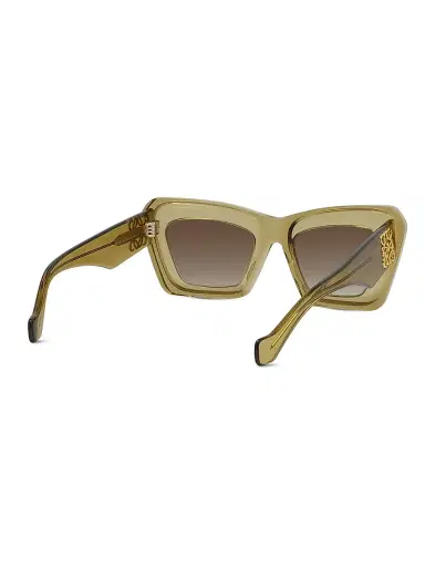 Loewe Women's Anagram 51MM Cat-Eye Sunglasses - Shiny Dark Green Gradient Brown | Thumbnail 6