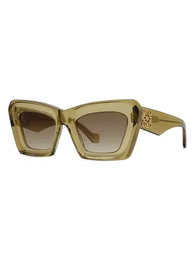 Loewe Women's Anagram 51MM Cat-Eye Sunglasses - Shiny Dark Green Gradient Brown | Thumbnail 1