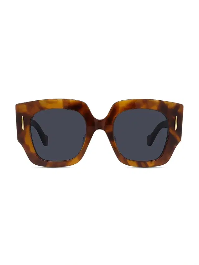LOEWE Women's Anagram 50MM Geometric Sunglasses - Blonde Havana Blue