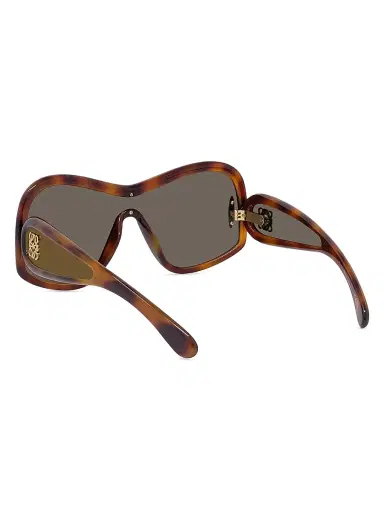 LOEWE Women's Fashion 144MM Mask Sunglasses - Dark Havana Brown Mirror | Thumbnail 4 LOEWE Women's Fashion 144MM Mask Sunglasses - Dark Havana Brown Mirror | Thumbnail 4