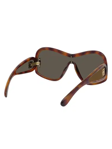 LOEWE Women's Fashion 144MM Mask Sunglasses - Dark Havana Brown Mirror | Thumbnail 6 LOEWE Women's Fashion 144MM Mask Sunglasses - Dark Havana Brown Mirror | Thumbnail 6