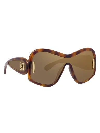 LOEWE Women's Fashion 144MM Mask Sunglasses - Dark Havana Brown Mirror | Thumbnail 8 LOEWE Women's Fashion 144MM Mask Sunglasses - Dark Havana Brown Mirror | Thumbnail 8