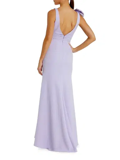 Mac Duggal Women's Bow V-Neck A-Line Gown - Lilac - Size 16 | Thumbnail 2 Mac Duggal Women's Bow V-Neck A-Line Gown - Lilac - Size 16 | Thumbnail 2