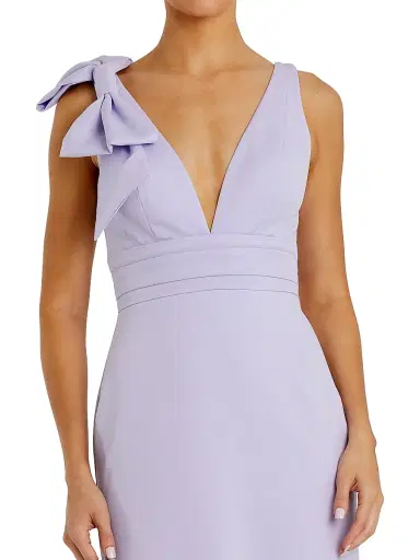 Mac Duggal Women's Bow V-Neck A-Line Gown - Lilac - Size 16 | Thumbnail 3 Mac Duggal Women's Bow V-Neck A-Line Gown - Lilac - Size 16 | Thumbnail 3