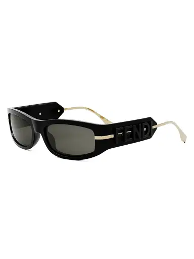 Fendi Women's graphy 57MM Oval Sunglasses - Shiny Black Smoke | Thumbnail 2 Fendi Women's graphy 57MM Oval Sunglasses - Shiny Black Smoke | Thumbnail 2