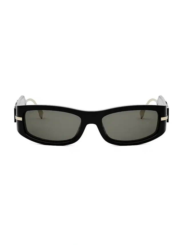 Women's graphy 57MM Oval Sunglasses - Shiny Black Smoke