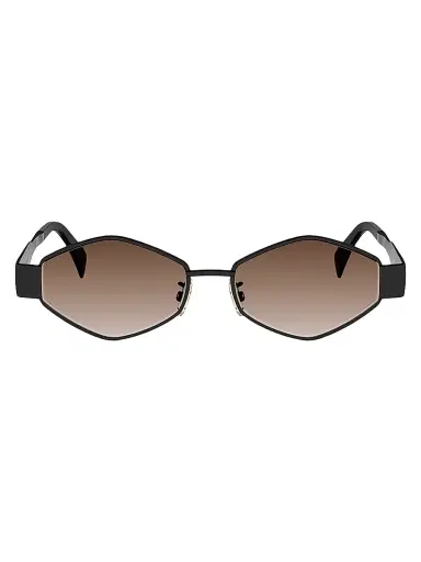 Celine Women's Metal Triomphe 54MM Geometric Sunglasses - Shiny Black Gradient Brown | Thumbnail 2 Celine Women's Metal Triomphe 54MM Geometric Sunglasses - Shiny Black Gradient Brown | Thumbnail 2