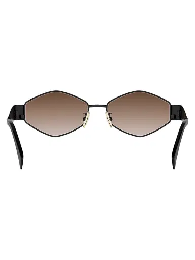 Celine Women's Metal Triomphe 54MM Geometric Sunglasses - Shiny Black Gradient Brown | Thumbnail 5 Celine Women's Metal Triomphe 54MM Geometric Sunglasses - Shiny Black Gradient Brown | Thumbnail 5