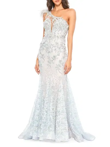 Mac Duggal Women's Embellished Lace Mermaid Gown - Rose | Thumbnail 2 Mac Duggal Women's Embellished Lace Mermaid Gown - Rose | Thumbnail 2