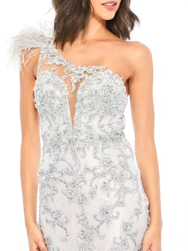 Mac Duggal Women's Embellished Lace Mermaid Gown - Rose | Thumbnail 7 Mac Duggal Women's Embellished Lace Mermaid Gown - Rose | Thumbnail 7